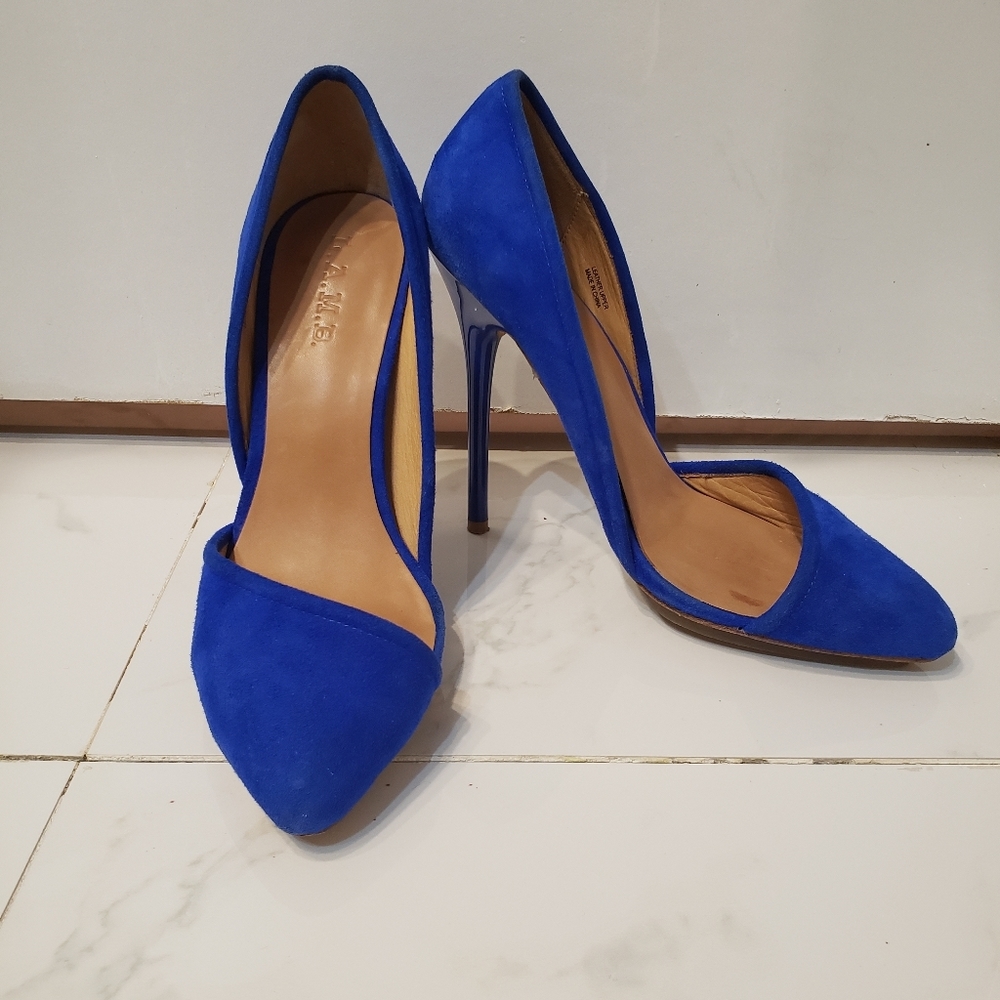 L.A.M.B Meredith Suede Platform heels